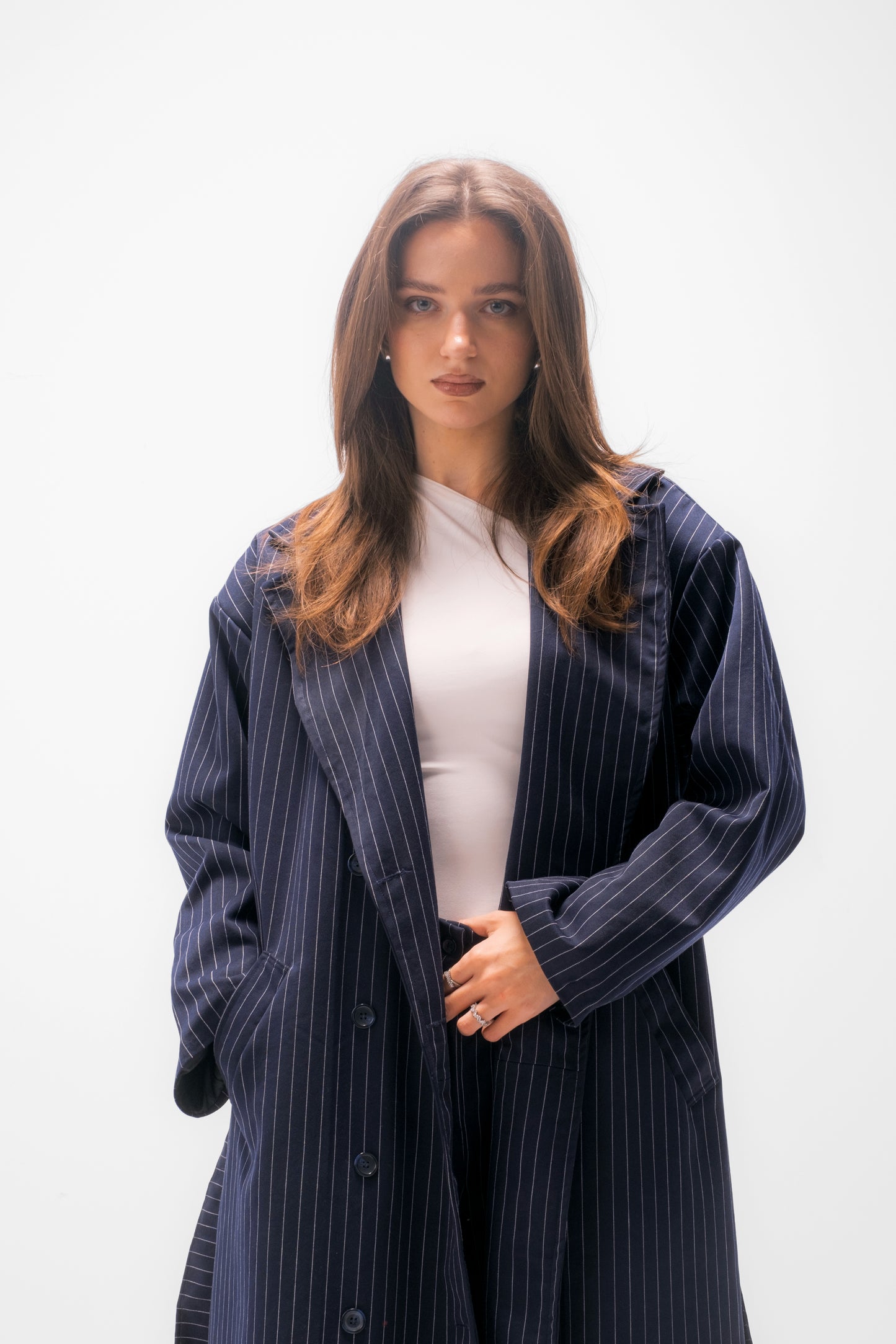 Blue striped coat