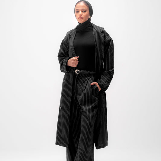 Black Striped Coat