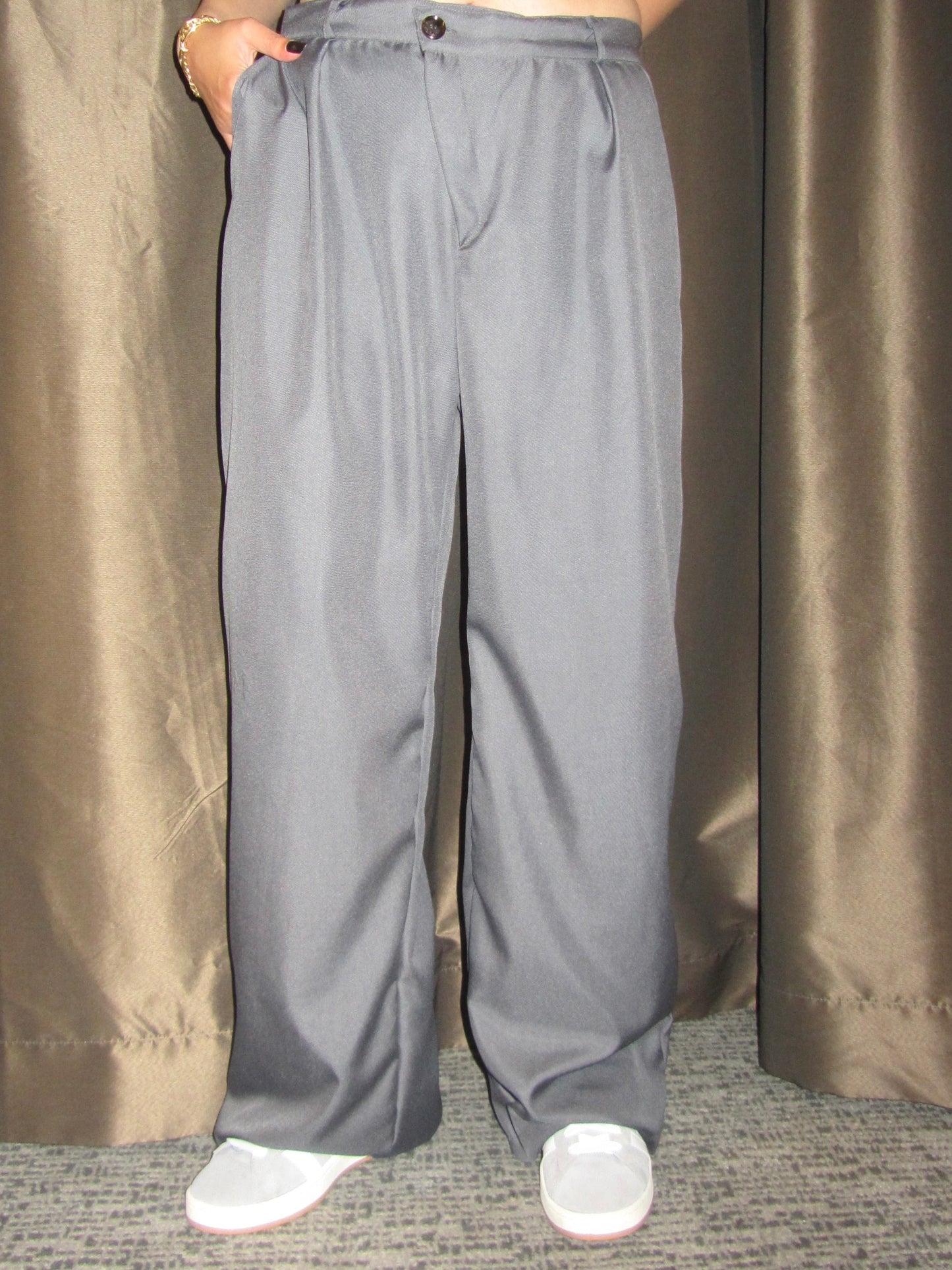 Grey Criss Cross Pants