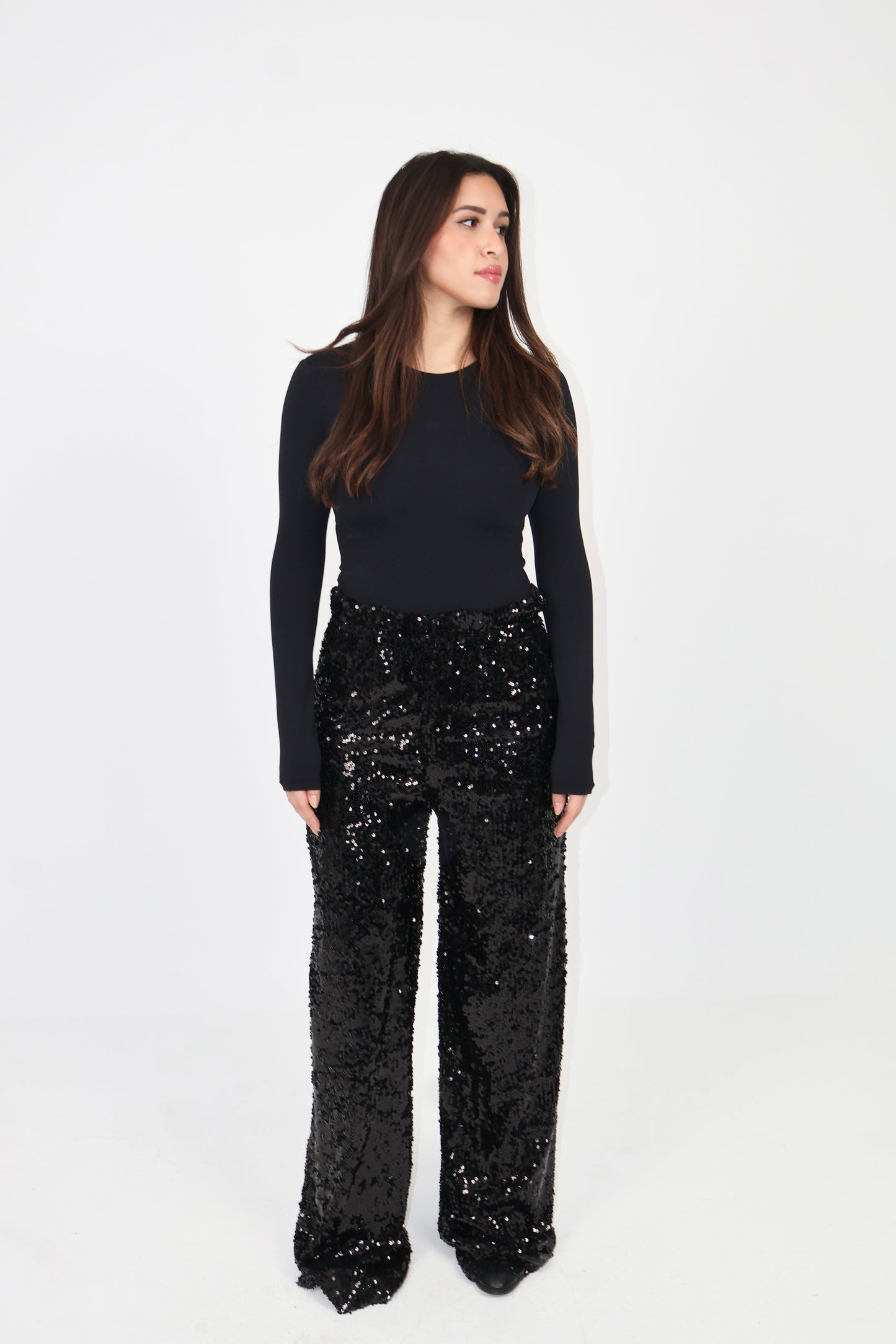 Black Sequined Pants