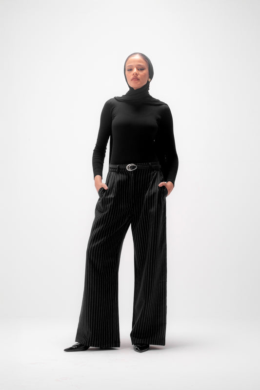 Black Striped Pants