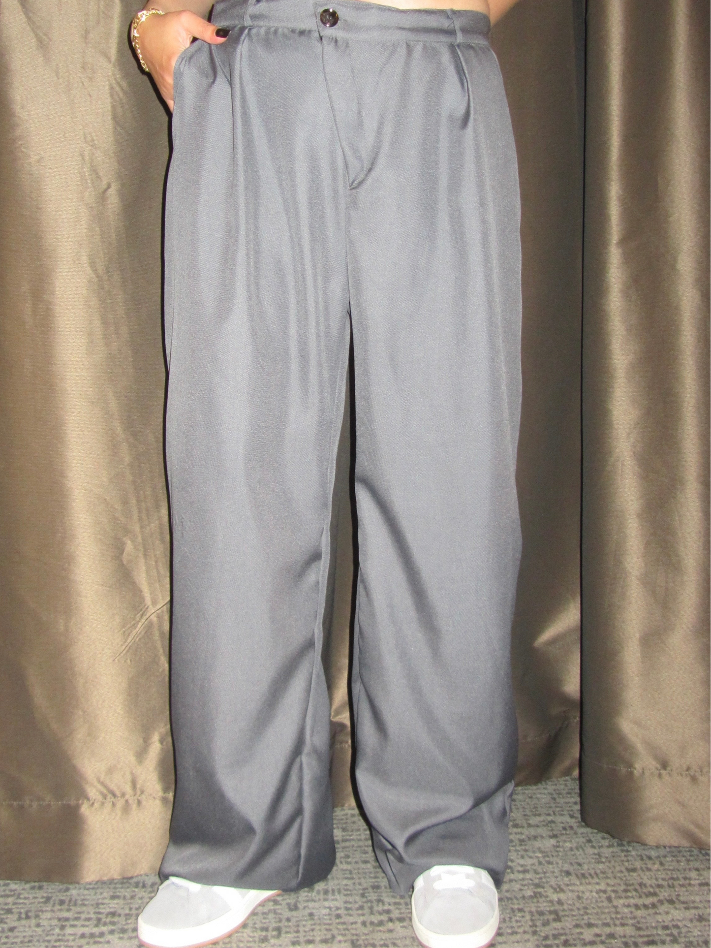 Grey Criss Cross Pants