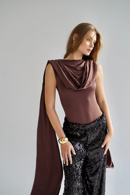 The Drama Bodysuit - Brown