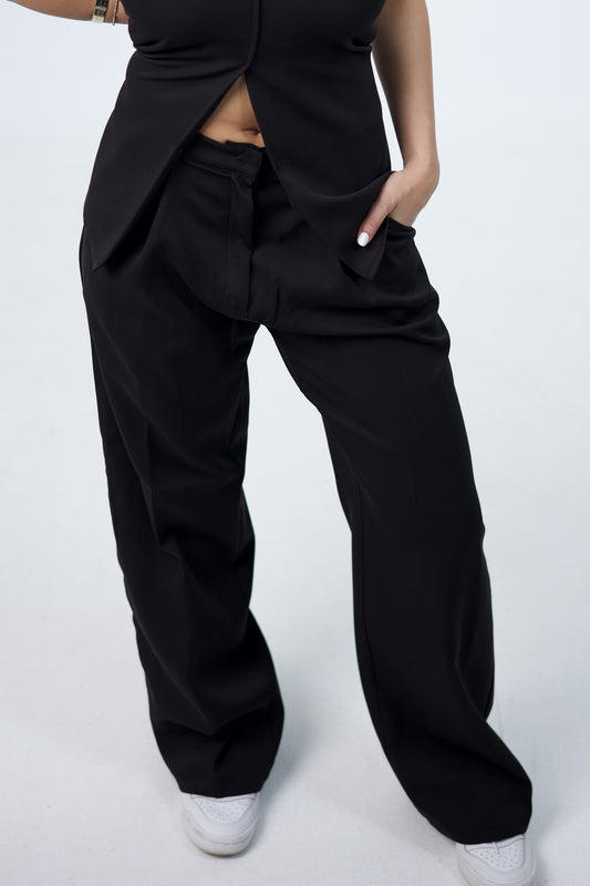 Blossom Edge Pants - Black